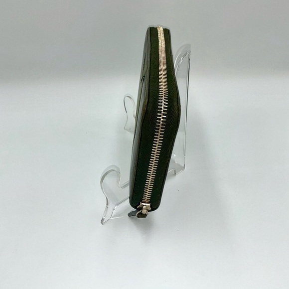 Gucci Green Sherry Line Zip Around Wallet #578 - Picture 4 of 7